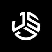design de logotipo de carta jsj em fundo preto. jsj conceito de logotipo de letra de iniciais criativas. design de letra jsj. vetor