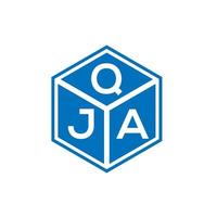 design de logotipo de letra qja em fundo preto. conceito de logotipo de letra de iniciais criativas qja. design de letra qja. vetor