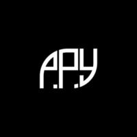 design de logotipo de carta ppy em fundo preto. conceito de logotipo de letra de iniciais criativas ppy. design de letra pp. vetor