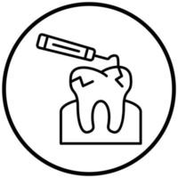 estilo de ícone de dimensionamento de dente vetor