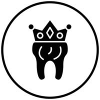 estilo de ícone de coroa dentária vetor