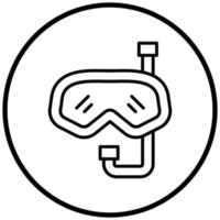 estilo de ícone de máscara de mergulho vetor