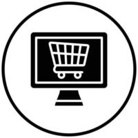 estilo de ícone de compras online vetor