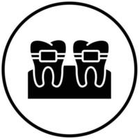 estilo de ícone de aparelho dentário vetor