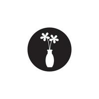 logotipo de vaso de flores vetor