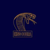 logotipo de arte de linha, cobra rei, design elegante exclusivo e moderno vetor