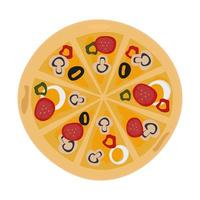 ilustração de pizza vegetal vegetariana vetor