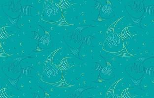padrão bonito e brilhante com peixe-anjo. papel de parede com enfeite de peixe. fundo com lindos peixes de aquário. ilustração vetorial vetor