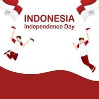 ilustração de fundo do dia da independência da indonésia vetor