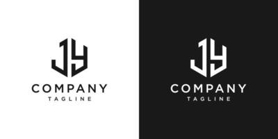 modelo de ícone de design de logotipo de monograma de carta criativa jy fundo branco e preto vetor