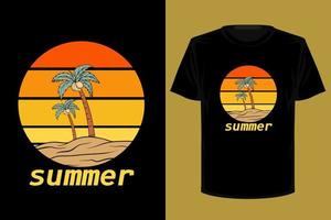 design de camiseta vintage retrô de verão vetor