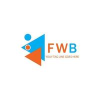 design criativo de logotipo de carta fwb com gráfico vetorial vetor