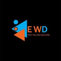 design criativo do logotipo da carta ewd com gráfico vetorial vetor