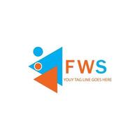 design criativo de logotipo de carta fws com gráfico vetorial vetor