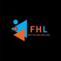 design criativo de logotipo de carta fhl com gráfico vetorial vetor