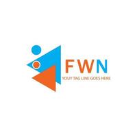 design criativo de logotipo de carta fwn com gráfico vetorial vetor