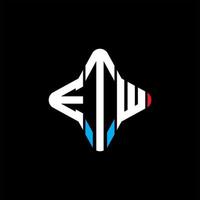 design criativo de logotipo de carta etw com gráfico vetorial vetor