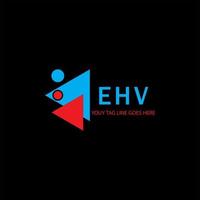 design criativo do logotipo da carta ehv com gráfico vetorial vetor