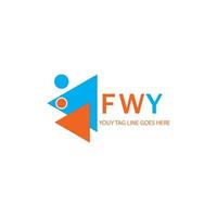 design criativo de logotipo de carta fwy com gráfico vetorial vetor