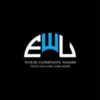 design criativo do logotipo da carta ewu com gráfico vetorial vetor