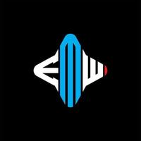 design criativo do logotipo da carta emw com gráfico vetorial vetor