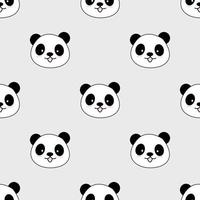 Panda bonito sem costura de fundo, ilustração vetorial de ursos panda dos desenhos animados, crianças criativas para tecido, embrulho, têxtil, papel de parede, vestuário. vetor