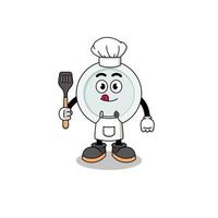 ilustração de mascote de chef de prato vetor