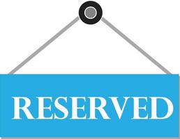 sinal reservado. reserva etiqueta badge.reserved em fundo branco. vetor