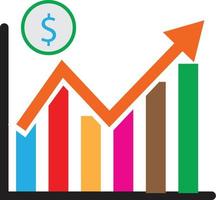 ícone de crescimento do dólar. sinal de crescimento do dólar. vetor