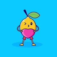 personagem de desenho animado de limão traz amor vetor