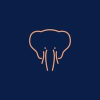 logotipo de linha elefante simples e elegante vetor