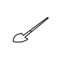 pá ferramenta de jardim doodle de linha orgânica desenhada à mão vetor