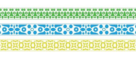 design de borda de padrão colorido de coleção vetor