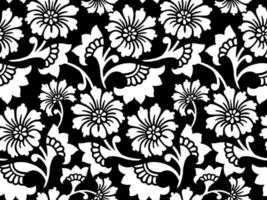 padrão vintage sem costura vetor floral papel de parede ilustração de fundo branco preto