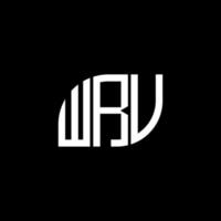 design de logotipo de carta wrv em fundo preto. conceito de logotipo de carta de iniciais criativas wrv. design de letra wrv. vetor
