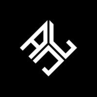 design de logotipo de carta ajl em fundo preto. conceito de logotipo de carta de iniciais criativas ajl. design de letra ajl. vetor