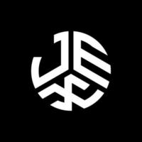 design de logotipo de carta jex em fundo preto. conceito de logotipo de carta de iniciais criativas jex. design de carta jex. vetor