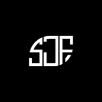 design de logotipo de carta sjf em fundo preto. conceito de logotipo de letra de iniciais criativas sjf. design de letra sjf. vetor