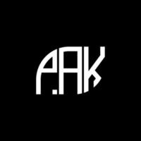 design de logotipo de carta pak em preto background.pak iniciais criativas carta logo concept.pak design de carta de vetor. vetor