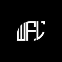 design de logotipo de carta wfl em fundo preto. conceito de logotipo de letra de iniciais criativas wfl. design de letra wfl. vetor