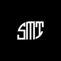 design de logotipo de letra smt design.smt em fundo preto. conceito de logotipo de letra de iniciais criativas smt. design de logotipo de letra smt design.smt em fundo preto. s vetor