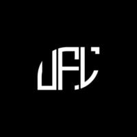 design de logotipo de carta ufl em fundo preto. conceito de logotipo de letra de iniciais criativas da ufl. design de letra ufl. vetor