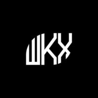 . wkx carta design.wkx carta logo design em fundo preto. conceito de logotipo de carta de iniciais criativas wkx. wkx carta design.wkx carta logo design em fundo preto. W vetor