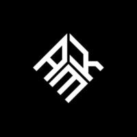 design de logotipo de carta amk em fundo preto. conceito de logotipo de carta de iniciais criativas amk. design de letra amk. vetor