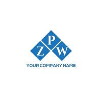design de logotipo de carta zpw em fundo branco. conceito de logotipo de letra de iniciais criativas zpw. design de letra zpw. vetor