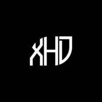 design de logotipo de carta xhd em fundo preto. conceito de logotipo de letra de iniciais criativas xhd. design de letra xhd. vetor