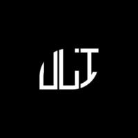design de logotipo de letra uli em fundo preto. conceito de logotipo de letra de iniciais criativas uli. design de letra uli. vetor