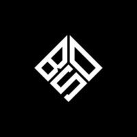 design de logotipo de carta bso em fundo preto. conceito de logotipo de letra de iniciais criativas bso. design de letra bso. vetor