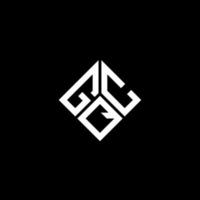 design de logotipo de carta gqc em fundo preto. conceito de logotipo de carta de iniciais criativas gqc. design de letra gqc. vetor