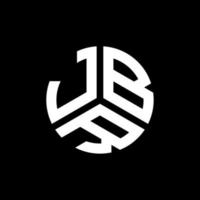 design de logotipo de carta jbr em fundo preto. conceito de logotipo de letra de iniciais criativas jbr. design de letra jbr. vetor